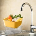 thumbnail image 4 of Cesta de Drenaje de Doble Capa, Cuenco para Lavar , Cesta para Remojar, Escurridor, Contenedor de Alimentos para El Hogar Y La Cocina Amarillo, 4 of 7
