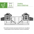 thumbnail image 4 of PawHut 123" Extra Large Chicken Coop Wooden Poultry House, Grey, 4 of 10