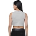 thumbnail image 4 of eloria Women's Top High-Neck Sleeveless Crop Tank Top Color: White | Size: XXL, 4 of 6