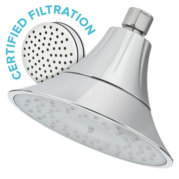 Pomme de douche filtrée VivaSpring en chrome avec ardoise