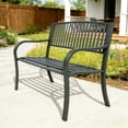 thumbnail image 2 of JMGJOY Outdoor Bench, Weatherproof Garden Bench, Metal Bench with Striped Pattern Backrest, for Patio, Porch, Park, Lawn, 2 of 12