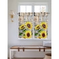 thumbnail image 6 of Tier Curtains 45 Inches Long, Sunflowers Window Treatment Curtain Drapes, Botanical Floral Farmhouse Retro Wood Grain Small Curtain Drapes for Bathroom Laundry Room, 27.5"x45", 2 Panels, 6 of 7