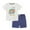 White, variant on LYMAYTER Kids Boys Crewneck T-Shirt Outfit 2PCS Toddler Cotton Printing Short Sleeve Tees Shorts Set for 2-8 T