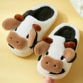 thumbnail image 6 of Christmas Fall Long Sleeve Cute Slippers for Unisex Black Kids Shoes House Bedroom Home Cartoon Cow Cotton Winter Indoor Outdoor Boys Girls, 6 of 9