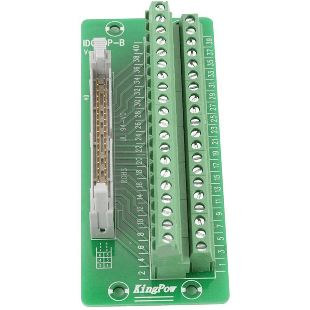 3X IDC40P 40Pin Connector Strip Breakout Board Terminal Block Plug PLC Interface with Bracket, for PLC, DIN Rail Mount