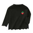 thumbnail image 2 of Cowsor Girls Soft Ribbed Peter Pan Collar Bow T-Shirt Sweet and Ribbed Knit Casua Cute Tops, 2 of 3