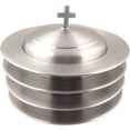 thumbnail image 1 of Vaisselle de Communion 4 Assiettes à Pain Empilables avec Couvercle - Acier Inoxydable (Mat), 1 of 3