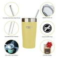 thumbnail image 2 of Healthy Human Stainless Steel Tumbler with Straw & Lid | Splash Proof Insulated Travel Cup | Eco-Friendly Coffee Tumblers | Water Cups with Straws Cleaner and Splash Proof Lids (20oz, Limoncello), 2 of 6