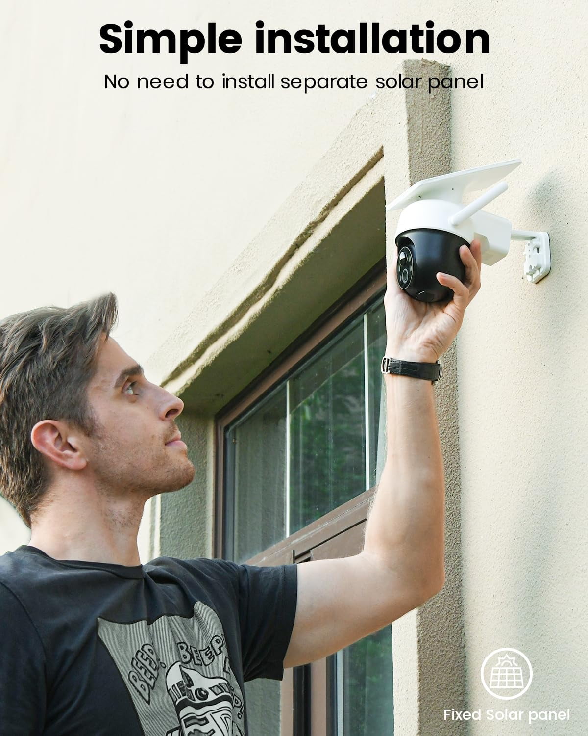 Telecamera Di Sicurezza Esterna AOSU 4K Con Pannello Solare E Batteria 10000mAh – Visione Notturna TrueColor, Radar PIR, Rotazione 360°