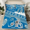 thumbnail image 2 of Erosebridal Football Bed Sheets Set Twin Size Teens Detroit Sheet Set American Football Gifts for Football Fans Women Men Football City Sheets with Deep Pocket Fitted Sheet, 2 of 5