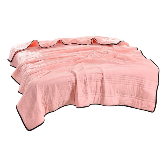 Bizhua the Pure Color Washed Cotton Air Conditioner Quilt Is Pinksilk Blanket Ice Silk Summer Blanket New Lightweight Summer Blanket Cold Breathable Summer Blankets for Hot Sleepers