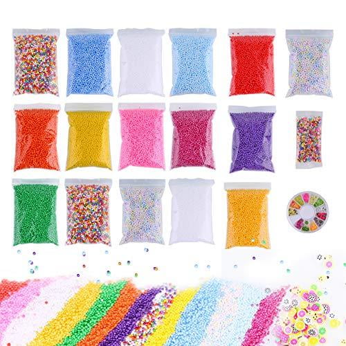 Slime Foam Beads Floam Balls ‚Äì 18 Pack Microfoam Beads Kit 0.1-0.14 ...