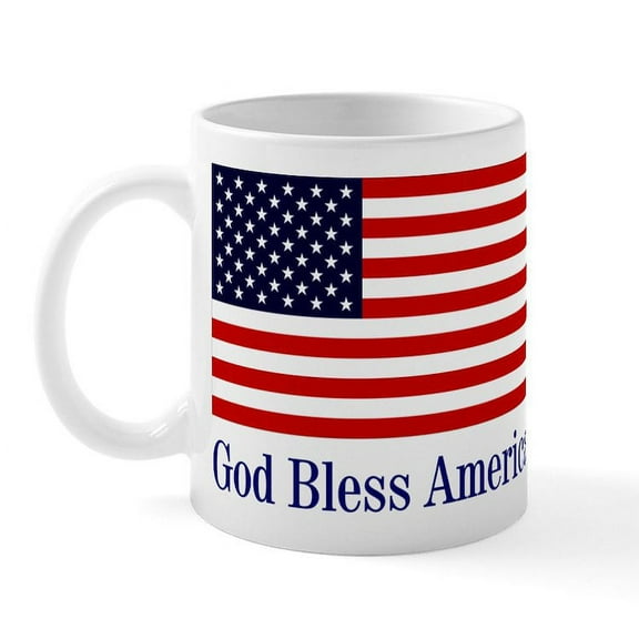 CafePress - God Bless America Mug - 11 oz Ceramic Mug - Novelty Coffee Tea Cup