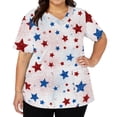 thumbnail image 4 of KDDYLITQ 250 Anniversary Usa Shirts for Women Vintage National Flag Print Short Sleeve Blouses Summer Printed 4th Of July Tops American Flag 2026 V Neck Tees White XL, 4 of 6