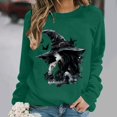 thumbnail image 2 of Jsaierl Halloween Sweatshirts for Women Plus Size Witch Graphic Pullovers Soft Going Out Round Neck Long Sleeve Shirt Tops Halloween Clothes, Sizes S-2XL, 2 of 7