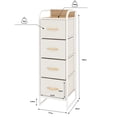 thumbnail image 2 of Cajonera Organizadora de 4 Cajones de Tela Color Blanco, Mueble con Estructura Metálica y Cubierta Tipo Madera, 2 of 6