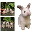 thumbnail image 4 of 3 Pieces Needle Felted Rabbit Figurine DIY Crafting Decor Desktop Decoration Zulema none, 4 of 8