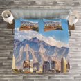 thumbnail image 3 of Ambesonne Urban Quilted Bedspread Set 3 Pcs, Salt Lake City Utah USA, Queen Size, Multicolor, 3 of 3