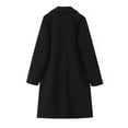 thumbnail image 3 of Lovskoo Womens Winter Coats Open Front Wrap Coat Pea Coat Fall Lapel Woolen Cloth Coat Trench Jacket Long Overcoat Outwear Black, 3 of 4