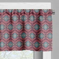 thumbnail image 3 of Ambesonne Tribal Valance Pack of 2, Hipster Tribal, 54"X18", Dark Coral Turquoise, 3 of 5
