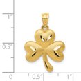 thumbnail image 3 of 14k Yellow Gold Solid Shamrock Charm Pendant, 3 of 7