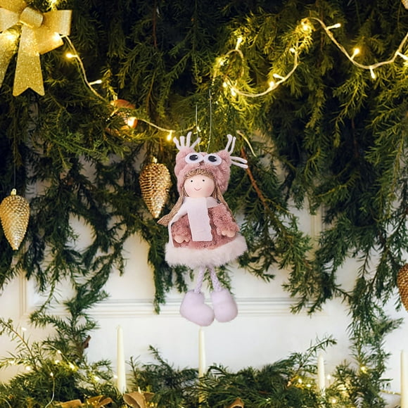 RKSTN Décorations de Noël Décoration de Noël Pendentif Décoration de Sapin de Noël Mignon Tissu Corne de Cerf Peluche Fille Ange Poupée Pendentif Pendentif Décoration de Noël,Cadeaux de Noël
