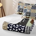 thumbnail image 4 of Erosebridal Farm Chicken Patchwork Bed Spread Queen,Rustic Farmhouse Cabin Queen Coverlet Set For Boys,3-Piece, 4 of 7