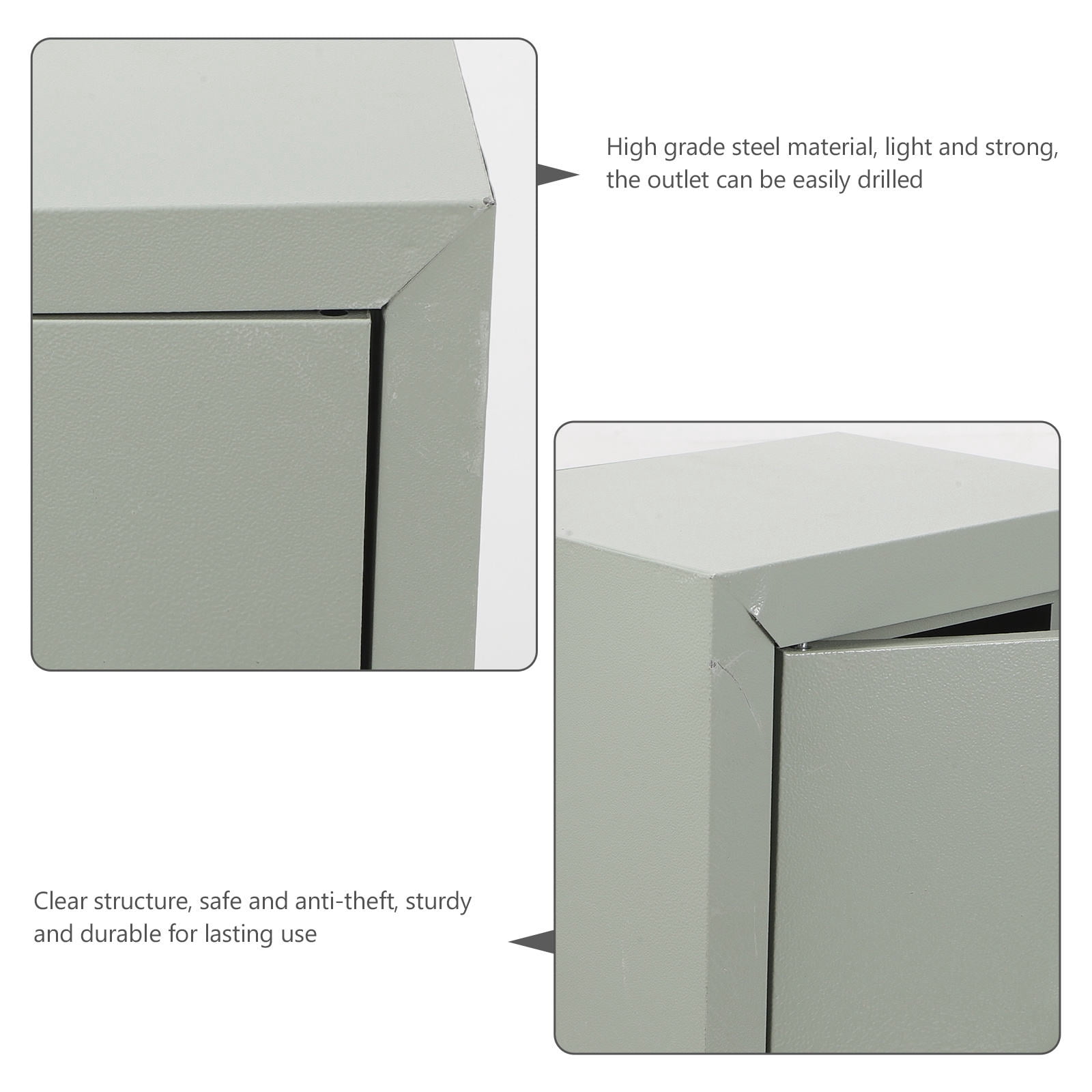 OUNONA Outdoor Breaker Box Metal Project Box Weatherproof Electrical Enclosure Light Grey
