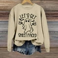 thumbnail image 3 of Let's Get Sheet Faced Halloween Sweatshirts for Women 2025 Crewneck Funny Ghost Graphic Sweatshirt Pullover Tops, 3 of 4