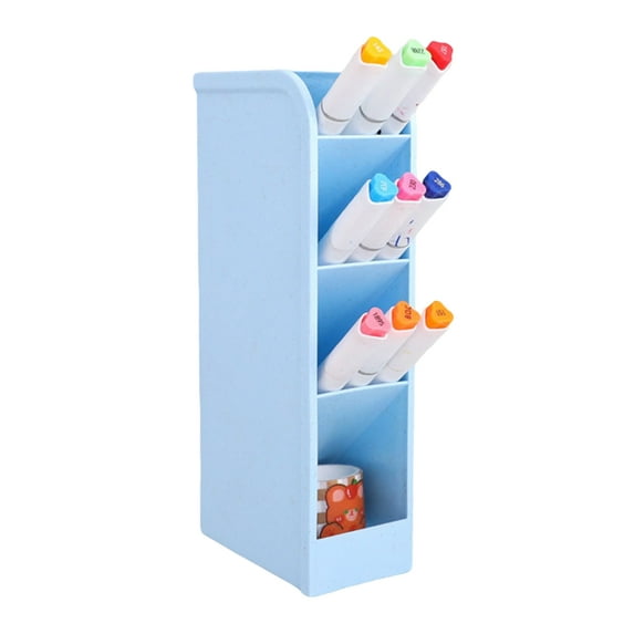 FaLX Pen Holder Multifunctional 45 Degrees Inclined Plastic Transparent Pencil Makeup Cosmetics Storage Box for Home