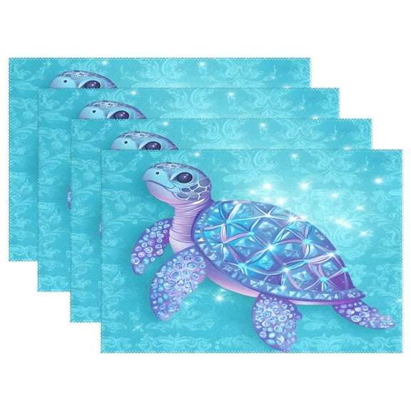 Ryvnso Placemats Set of 4 Sea Turtle Dining Mats Heat-Resistant Non-Slip Washable Table Mat