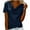 01 Navy, variant on Fewfanhot Women Clothing Silk Satin Tops Cap Short Sleeve Blouse V Neck Shirts Business Casual Outfits