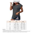 thumbnail image 5 of Blusa De Manga Corta Con Volantes Moda Casual Elegante Cuello Redondo Volantes Manga Corta Camiseta De Verano Gris Oscuro XL, 5 of 5