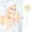White, variant on Shower Brush with Loofah Sponge, Women Men 2-in-1 Plastic Long Handle Exfoliating Back Scrubber Bath & Body Brushes, Gray