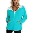 thumbnail image 6 of BODOAO Sweatshirt for Womens 2025 Fleece Half Zip Up Pullover Oversized Sweatshirt Hooded Tops Half Zip Long Sleeve Pullover Quarter Zipper Hoodies 2025 Fall Fashion Outfits Clothes Sky Blue 3Xl, 6 of 9