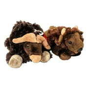 MORI Muskox & PLAINS Bison Buffalo Mini Flopsie 8" Stuffed Animal Plush, Aurora