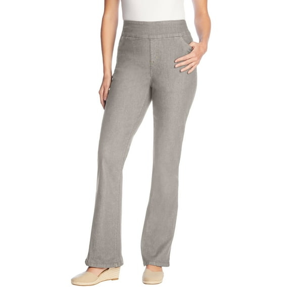 Woman Within Plus Size Pull-On Bootcut Gap-Free Stretch Denim Jeans