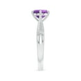 thumbnail image 3 of ANGARA Natural Tapered Shank 1.15 ct Amethyst Ring with Diamonds in 925 Sterling Silver for Women (Size-7mm) | February Birthstone, Anniversary, Jewelry Gift for Women | Natural Amethyst Ring, 3 of 9