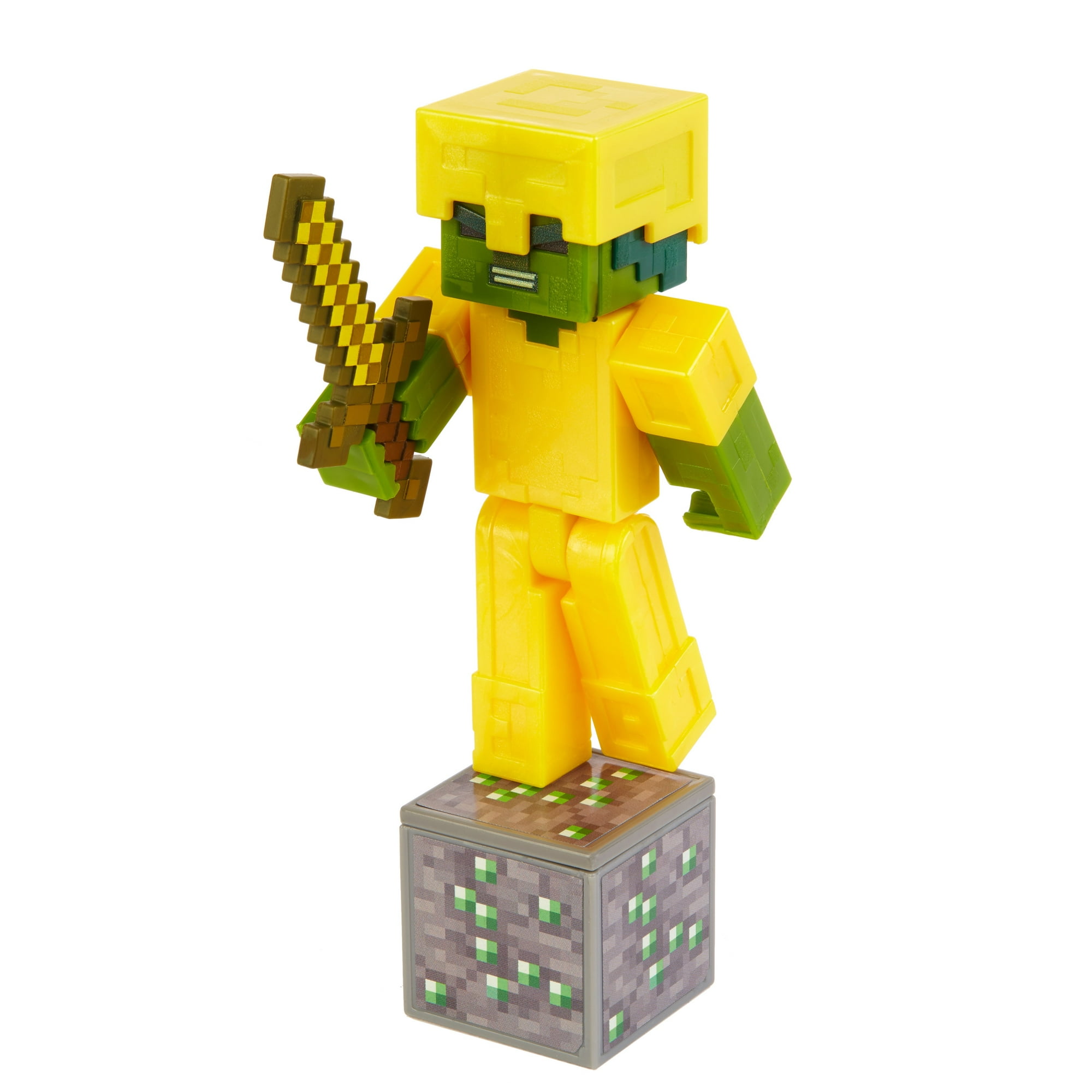 Minecraft 3 25 Zombie With Gold Armor Figure Walmart Com Walmart Com - zombie skins from minecraft decals roblox