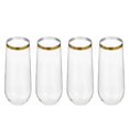 thumbnail image 3 of Golden Plastic Cup for Home Use with Smooth Touch and Simple Design Fits Wine or Beverages 4 Pieces, 3 of 4
