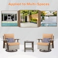 thumbnail image 6 of MeetLeisure Outdoor Wicker Swivel Rocker Chairs Sets of 4 and 2 Side Table, Tan, 6 of 8