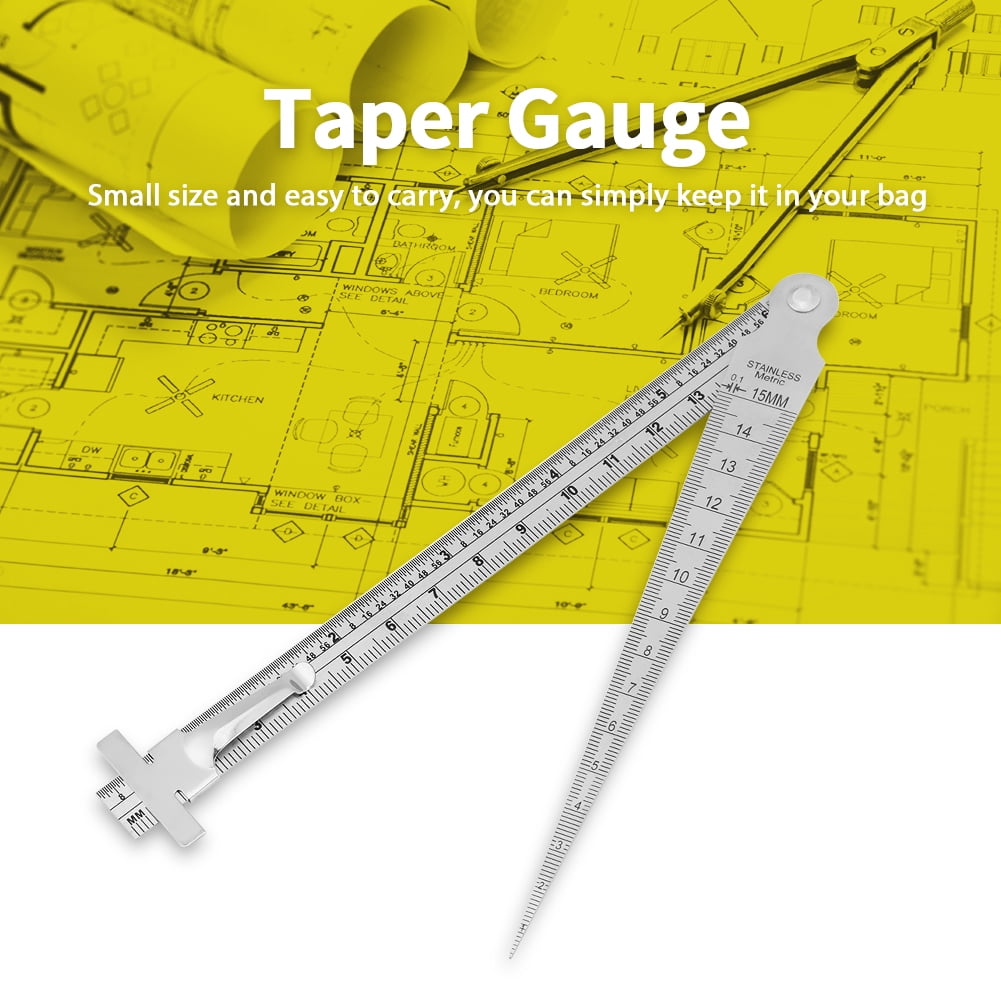 OTVIAP Stainless Steel Welding Taper Gap Gauge Depth Ruler Hole