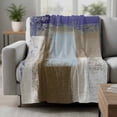 thumbnail image 2 of Purple Brown Blanket Soft Cozy Warm Throw Blanket for Couch, Plush Fuzzy Flannel Fleece Blankets for Sofa, Blue White Paint Mottled Painting Texture Bed Blankets Lightweight Gifts for Women, 50"x60", 2 of 9