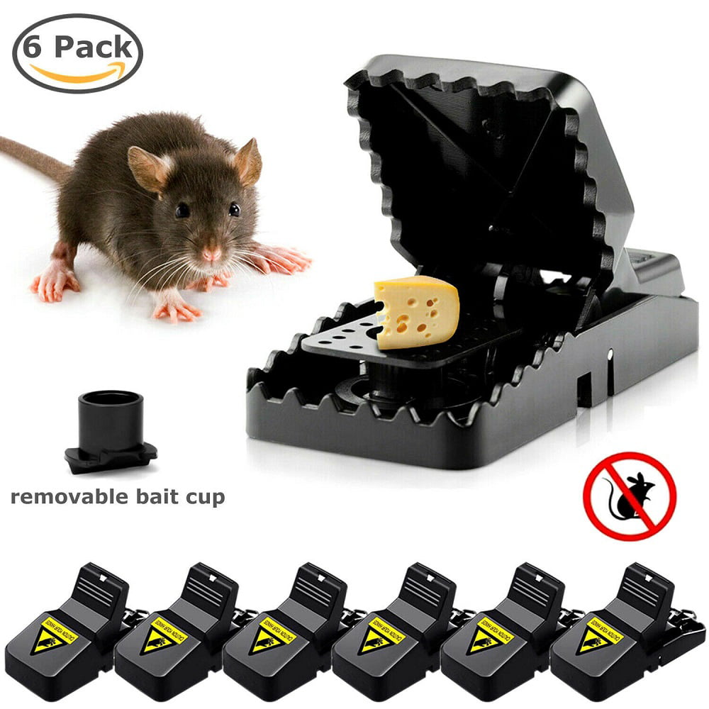 Easy Set Snap Mouse Traps Easy Disposal Reusable Mice Rat Rodent Pest 6 Trap Set 