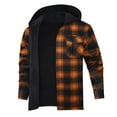thumbnail image 4 of Mens Plaid Hoodies Winter Zip Up Jacket Sherpa Lined Warm Flannel Jacket Coat Winter lumberjack shirt for men big size with attached hood,Yellow XXXL, 4 of 5