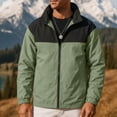 thumbnail image 4 of qelini Jackets for Men Windbreaker Big and Tall Long Sleeve Zipper Shirt Outdoor Hiking Collar Pocket Color Block Waterproof Jacket, 4 of 7