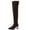 Coffee, variant on Over The Knee Boots For Women Stretch Faux Suede Pointed Toe Clear Block Heel Rear Drawstring Tall Boot Footwear For Fashion Evening Events