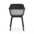 thumbnail image 5 of Noble House Dahlia Plastic Patio Dining Arm Chair in Black (Set of 2), 5 of 10