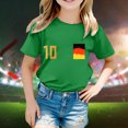 thumbnail image 2 of LUOGENLI T-Shirt pour Filles 2025 Coupe d'Europe de Mode pour Enfants Équipe Imprimée Manches Courtes Col Rond T-Shirt 10 Maxi Chemises pour Filles Tendance Vert 8-9 Ans, 2 of 4