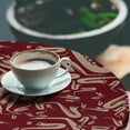 thumbnail image 3 of Ambesonne Jazz Vibes Fitted Round Tablecloth, Boho Art Saxophone Blues, 56"- 60" Diameter, Pale Mustard Raspberry, 3 of 5